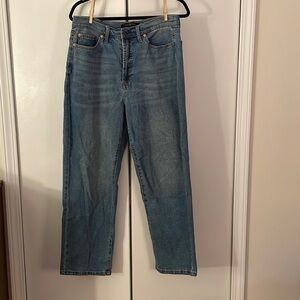 10/30 medium wash wide leg jeans